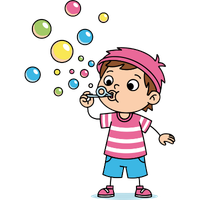 Girl blowing bubbles
